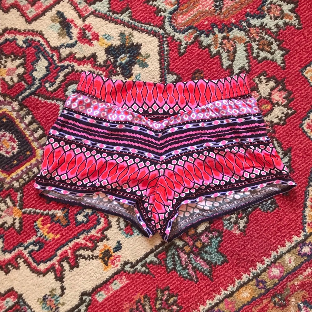 Bright flowy tribal Aztec print shorts